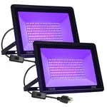 Qiyeka 2 Pack 150w Led Black Lights, Flood Blacklight With Plug, Ip66 Waterproof. Fixed Price $81.52.