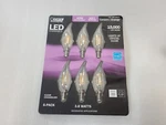 Feit Elec. 6-pack Led Dimmable Light E12 Bulbs 3.8w Clear Chandelier Soft White. Fixed Price $9.50.