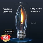 Hompavo Led Flame Light Bulbs E26 Base Flickering Fire 6 Pack. Fixed Price $52.99.