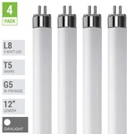 (4 Pack) Led Tube L8 F8t5/65k 12" Inch 5w =8w G5 Mini 2-pin Base 6500k Daylight. Fixed Price $18.95.