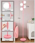 Lightdot 64in Dimmable Globe Floor Lamp, Pink Standing Lamps With 4pcs 3000k G9. Fixed Price $36.63.