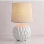 Somniferous White Ceramic Table Lamp, Geometric Textured Small Bedside. Fixed Price $19.95.