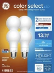Ge 53803 Color Select Led Light Bulbs 60-watt A19 4 Pack Dimmable-open Box. Fixed Price $10.99.