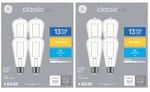 Ge Classic Soft White Led Bulbs, St19 Edison, 60w Equivalent Using Only 5. Fixed Price $24.77.