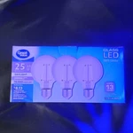 Great Value Led Light Bulb G25 25w Eqv. Daylight, E26 Base, 3 Pack. Fixed Price $9.95.