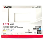 Satco S11829 Led 10w 4 " 45w Edgelit Sq Downlight With Remote Driver White. Fixed Price $15.00.