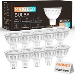 10 Pack Dimmable Mr16 Led Bulbs, 12v 5w(50-watt Equivalent), 3000k Warm White.... Fixed Price $81.89.