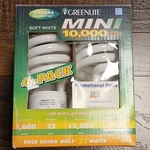 Greenlite Spiral Cfl Soft White 23w 1600lm E26 10,000hrs Light Bulb 4-pack. Fixed Price $24.99.