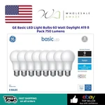Ge Basic Led Light Bulbs 60 Watt Daylight A19 8 Pack 750 Lumens. Fixed Price $32.99.