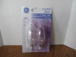 Ge 15w Candelabra Light Bulbs 2-pack Crystal Clear Blunt Tip Flame New. Fixed Price $6.50.