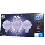 Ge 40w, Frosted 250 Lumen Decorative G 25 Shape Medium Screw 3 Bulbs Hd Reveal. Fixed Price $27.99.