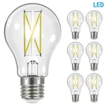 6 Pack Satco S12416 8w A19 Led Filament 120v Medium E26 Base Dimmable Clear 35k. Fixed Price $28.00.