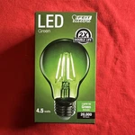 Feit Electric A19/tg/led 4.5w Dimmable Green Led Light Bulb. Fixed Price $8.50.