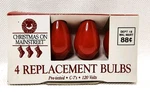 Replacement Bulbs 4 Red C-7s 120 Volts Holiday Christmas Mainstreet Lights Nos. Fixed Price $5.99.