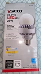 Satco S13100 Hi-pro Led A23 25w 120/277v 2700k Warm White 3175lumens E26. Fixed Price $39.00.