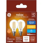 Ge Relax 60w Clear Eq A15 Soft White Candelabra Base (e-12) Dimmable Led 2-pack. Fixed Price $8.50.