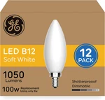 100w Soft White B12 Led Candle Bulbs - 12 Pack Ultra Bright Lighting. Fixed Price $121.99.