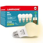 Lamphome 4-pack Soft White Led Bulbs - Ideal For Bedroom & 4 Pack, 9w-2700k. Fixed Price $17.84.