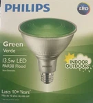 Set Of 2 Philips Green Party Led Par38 Flood Lamp 13.5w E26 Standard Base. Fixed Price $29.99.