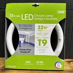 Feit Led Circular Lamp, Cool White, 12-in., 20-watts. Fixed Price $36.00.