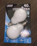 Pack Of 2 - 40w Ceiling Fan Replacement Bulbs A15 Type Soft White Feit Electric. Fixed Price $5.99.