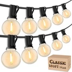 100ft Outdoor String Lights - Waterproof G40 Led Bulbs, Dimmable Globe Lighting. Fixed Price $65.99.
