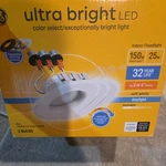 Ge Ultra Bright Led White 5''or 6'' 2200 -lumens Round Dimmable 3 Pack. Fixed Price $30.00.