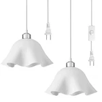 Omisun 2-pack Plug-in Pendant Lights, Frosted, 15ft Cord, E26 Base. Fixed Price $41.51.