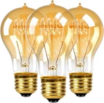 Colwatt 3 Pack A19 Edison Light Bulbs 60w, Warm Amber 60w-3pcs,. Fixed Price $17.04.