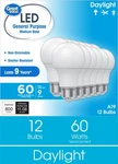 Great Value A19 Led Light Bulbs, 60 Watts Eqv, Daylight, General Purpose, 9yr. Fixed Price $20.20.