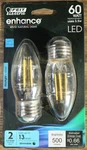 Feit Electric Compact Led Dimmable Bulb: Medium Screw (e26), Led, B10. Fixed Price $9.99.