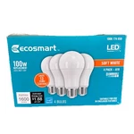 Ecosmart 100w Soft White 4 Pack -a19 Led Bulbs Dimmable Nib. Fixed Price $11.49.