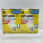 New Nos Pack Of 8 Ge Extra Soft White 75 Watt Light Bulbs Sealed. Fixed Price $49.99.