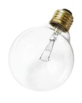 Satco A3647 130v Medium Base 25-watt G25 Light Bulb, Clear. Fixed Price $14.99.