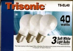 3 Trisonic Ts-el40 40 Watt 2700k Soft White Light Bulbs, 1 Pack Of Bulbs. Fixed Price $10.00.