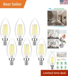Eco-friendly Dimmable E12 Led Candle Bulbs - 6 Pack, High Efficiency Lighting. Fixed Price $38.69.