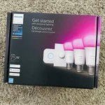 Philips Hue White And Color Led Smart Button Starter Kit + 3 75w A19 Bulbs. Fixed Price $180.00.