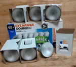 6ct: Sylvania 65watt 120v Indoor Large Flood Light Bulbs Br30 Save Energy 485lum. Fixed Price $141.44.