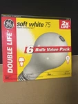 New Ge Light Bulbs 75 Watt Soft White Double 2x Life 1500 Hours A19 6 Pack. Fixed Price $21.88.
