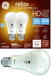 2 Pk Ge Relax Soft White Hd 60w Replacement Led Light Bulbs General Purpose A19. Fixed Price $4.88.