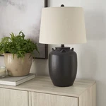 Nourison 24" Black Farmhouse Ceramic Pottery Jug Table Lamp For Bedside Table.... Fixed Price $133.08.