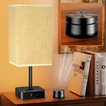 Bedside Lamp With Remote Control & Dimmable Light, 2 Ac Outlets + Usb-/usb-a .... Fixed Price $46.79.