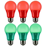 Decorative Holiday Light Bulbs, Christmas Lighting, Led A19, 3w, 6pk. Fixed Price $37.24.