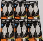12) Feit Electric Led E12 Chandelier Light Bulbs Flame Tip Soft White 300 Lumens. Fixed Price $29.00.