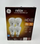 Ge Relax Led Comfortable Soft White Light - (4 Bulbs ) *450 Lumens*. Fixed Price $13.50.