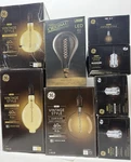 8pc Ge Large Vintage Led Amber Glass Light Dimmable Bulb And Socket Set Eddison. Fixed Price $63.75.