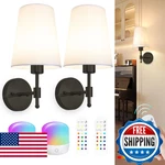 Laiebri Battery Operated Wall Sconces Set Of 2, Rechargeable Black Sconce W. Fixed Price $72.40.