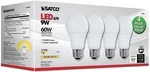 4pk Satco S9596 9w Led Bulb (60w) 9a19/led/2700k/120v Energy Saver 10,000 Hours!. Fixed Price $6.56.