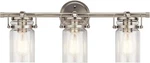 Kichler Brinley 3-light Brushed Nickel Vanity Light With Clear Glass. Fixed Price $77.34.