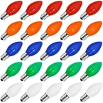 Pasuto C7 Christmas Replacement Bulbs, 25 Pack Multicolor Pack,. Fixed Price $17.30.